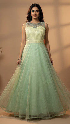Shahi Achkan Flared/A-line Gown(Light Green)