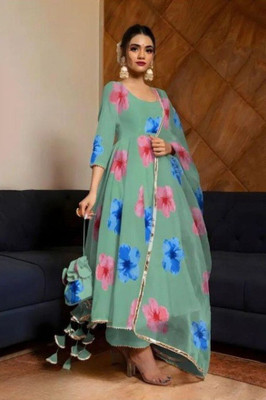 Vanray Fashion Anarkali Gown(Light Green)