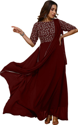 SANCIA Flared/A-line Gown(Maroon)
