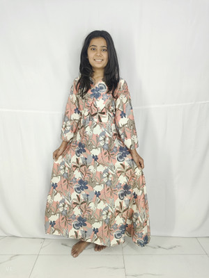 JB CREATION Anarkali Gown(Multicolor)