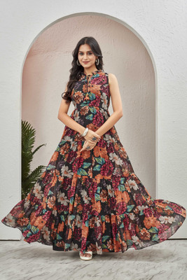 Odd by chansi Trendz Flared/A-line Gown(Multicolor)