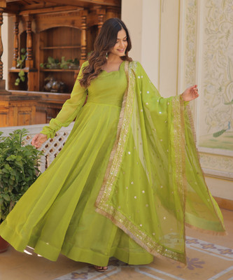 Wedani Lifestyle Anarkali Gown(Green)