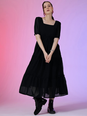 Raiyani Fashion Flared/A-line Gown(Black)
