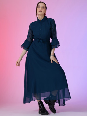 Femvy Flared/A-line Gown(Blue)
