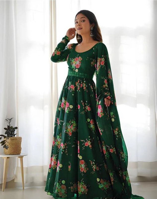 VIMURA FASHION Anarkali Gown(Green)