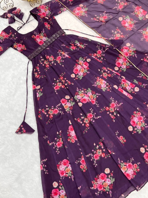 NITYA CLOTHING Anarkali Gown(Purple)