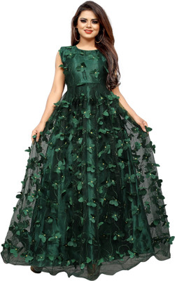 LADY SHOPI Anarkali Gown(Green)