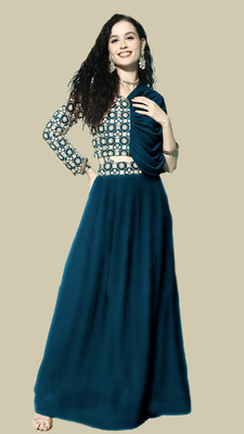 SANCIA Flared/A-line Gown(Dark Blue)
