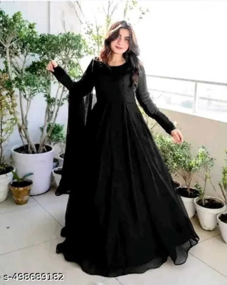NITYA CLOTHING Anarkali Gown(Black)