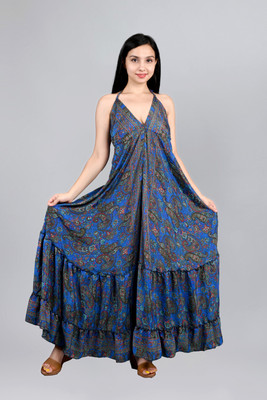 Ameeha Flared/A-line Gown(Dark Blue)