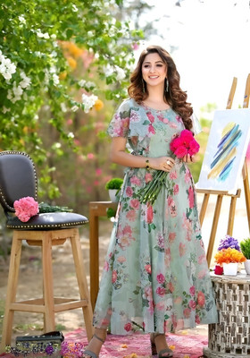 TISVARA Anarkali Gown(Multicolor)