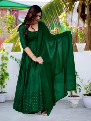 MISS CLOTHING Anarkali Gown(Green)