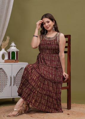 JXM Anarkali Gown(Maroon)