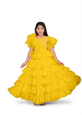 RUTSH CREATION Anarkali Gown(Yellow)