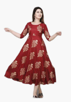 GALAXY CREATION Anarkali Gown(Pink)