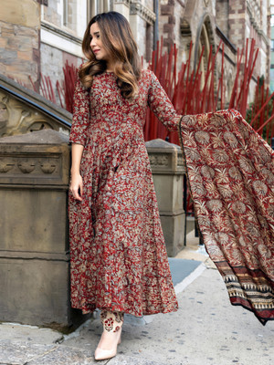 TIAHANDICRAFT Anarkali Gown(Multicolor)