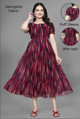 Barters boutique Flared/A-line Gown(Red)