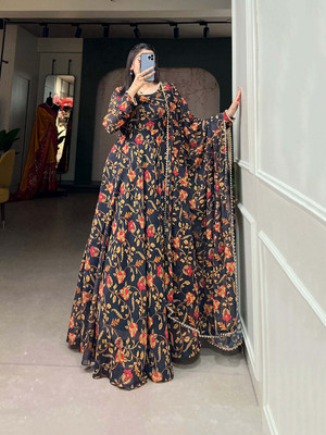 HANGERDESIGNER Anarkali Gown(Multicolor)