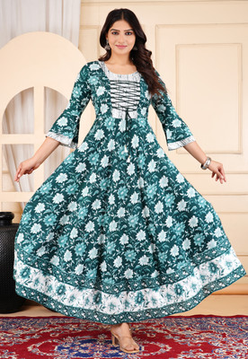 SATLOK CREATION Anarkali Gown(Green)