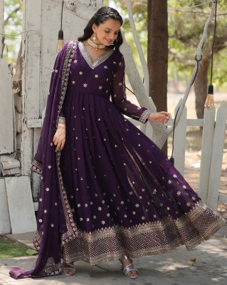 FASHION BASKET Anarkali Gown(Purple)