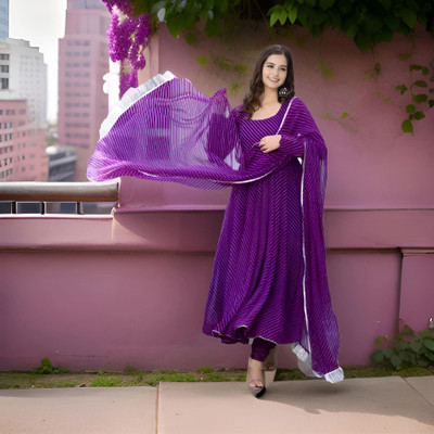 VSPCreation Anarkali Gown(Purple)