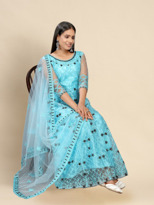 Julee Anarkali Gown(Light Blue)