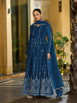 PANJURLI Anarkali Gown(Blue)