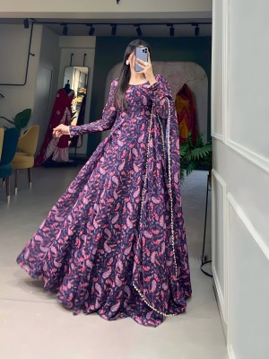 A A ITALIA Anarkali Gown(Purple)