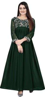 Nandan Fashion Anarkali Gown(Green)