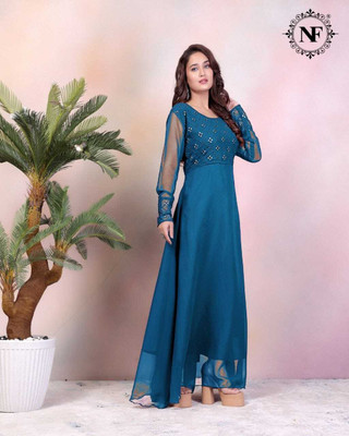 SK Creation Flared/A-line Gown(Blue)