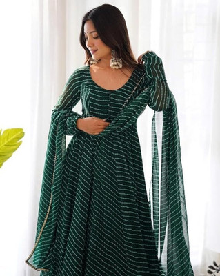 DHYAN CREATION ONLINE Anarkali Gown(Green)