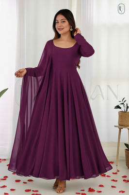 mogal fashion Anarkali Gown(Purple)