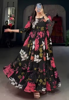 SATVASHIV Flared/A-line Gown(Black)