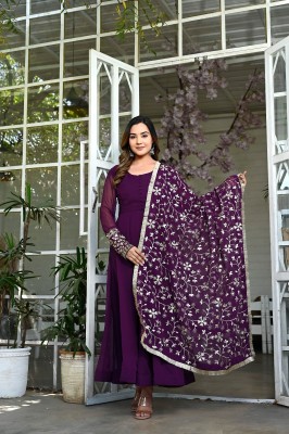BJ FASHION Anarkali Gown(Purple)