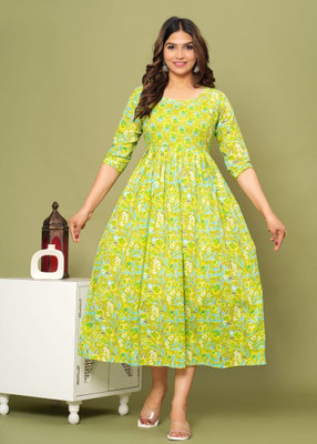 grinah fashion Flared/A-line Gown(Green)