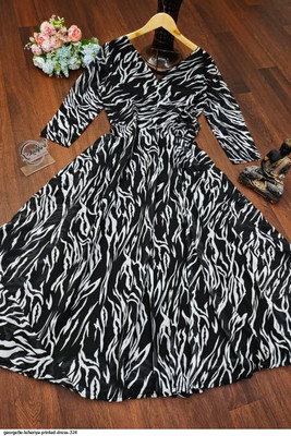 MBI CREATION Anarkali Gown(Black)