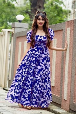 TheShivClothing Anarkali Gown(Blue)