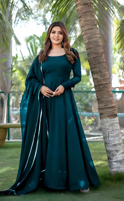 RaxuEnterprise Anarkali Gown(Blue)
