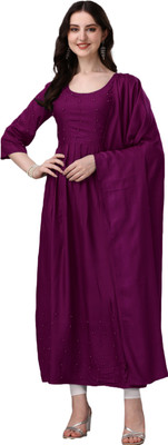 PANJURLI Flared/A-line Gown(Purple)