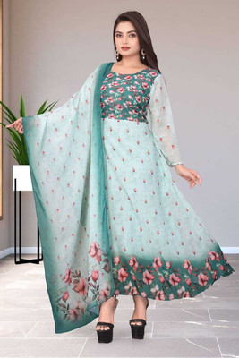 Heer Enterprise Anarkali Gown(Multicolor)