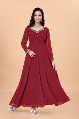 Nirali Tex Anarkali Gown(Red)