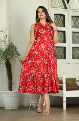 RD Fab Women Maxi Red Midi/Calf Length Dress