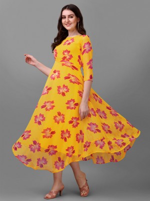 Fashion2wear Anarkali Gown(Yellow)