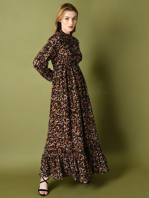 Femvy Flared/A-line Gown(Black)