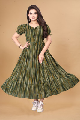 premarth Flared/A-line Gown(Green)