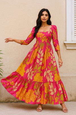 NARI DREAM Anarkali Gown(Multicolor)