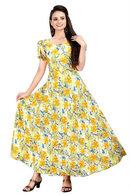 harrica Anarkali Gown(Yellow)
