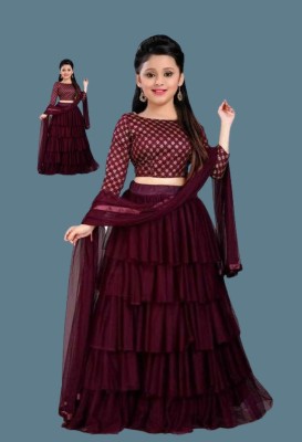 RUTSH CREATION Flared/A-line Gown(Maroon, Gold)