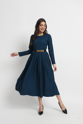 DEERGOLD FASHION Flared/A-line Gown(Blue)