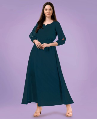 The Italino Fab Anarkali Gown(Blue)
